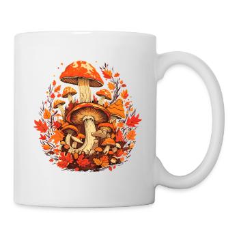 Pilze Herbst Laub Cottage Core - Tasse - Weiß - Rechts