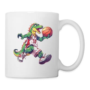 Basketball Dinosaure T-Rex Player Sports Cartoon - Mug blanc - blanc - Droite