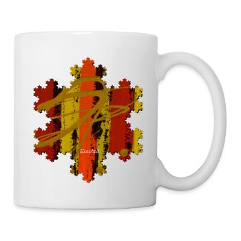 Art Moderne- Coloré- Unique - Flocon de neige - Mug blanc - blanc - Droite
