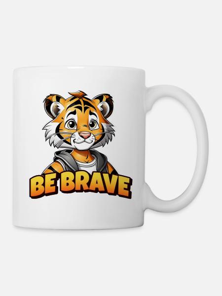 Tiger Löwe für Junge Mädchen Kind Teen Motivation - Tasse - Weiß