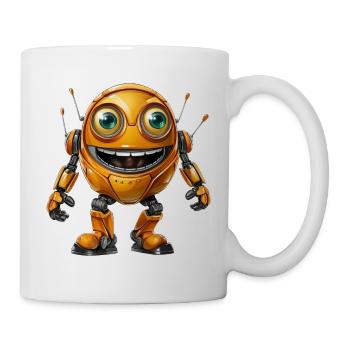 Orange Android Robot spreads - Mug - white - Right