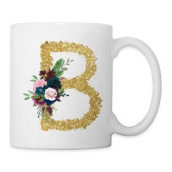 Buchstabe b gold floral - Tasse - Weiß - Rechts