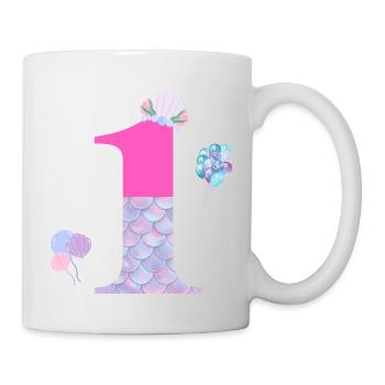 1e anniversaire sirène - Mug blanc - blanc - Droite
