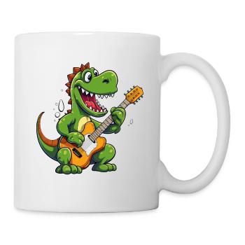 Dino Guitare Electrique Guitariste Dinosaur Music Band - Mug blanc - blanc - Droite