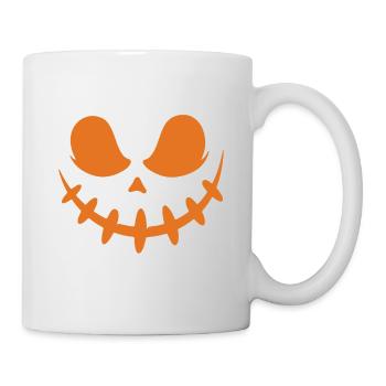 Jack O Lantern Scary Carved Pumpkin Face Halloween - Mug - white - Right