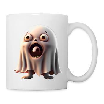 Happy Halloween cute ghost tongue out scary funny - Mug - white - Right