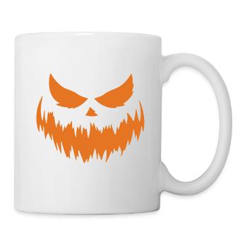 Jack O Lantern Scary Carved Pumpkin Face Halloween - Mug - white - Right