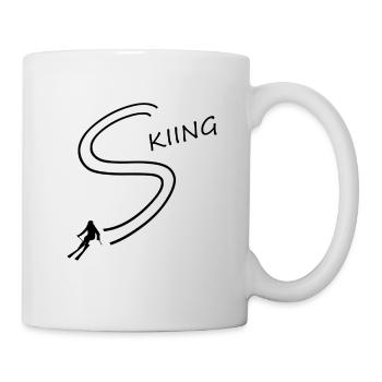 ski fahren skiing skier - Tasse - Weiß - Rechts