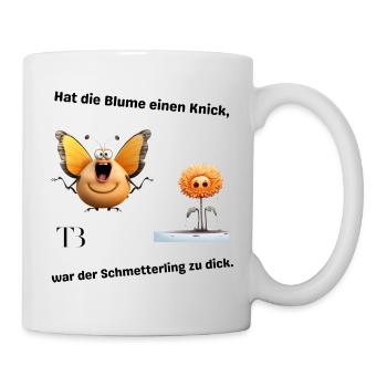 Dicker Schmetterling - Tasse - Weiß - Rechts