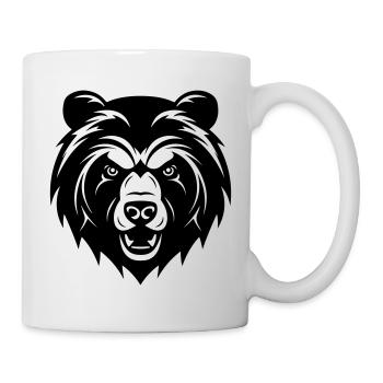 Grizzly Bear Symbol Portrait - Mug - white - Right