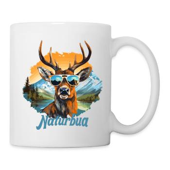 Hirsch Naturbua Krafttier Dorffest Geschenk Tracht - Tasse - Weiß - Rechts
