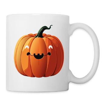 Kürbis Gesicht Halloween - Tasse - Weiß - Rechts