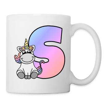 Licorne Lettre S - Mug blanc - blanc - Droite