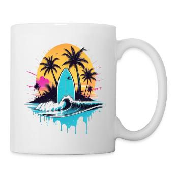 surf plage palmier soleil vacances - Mug blanc - blanc - Droite