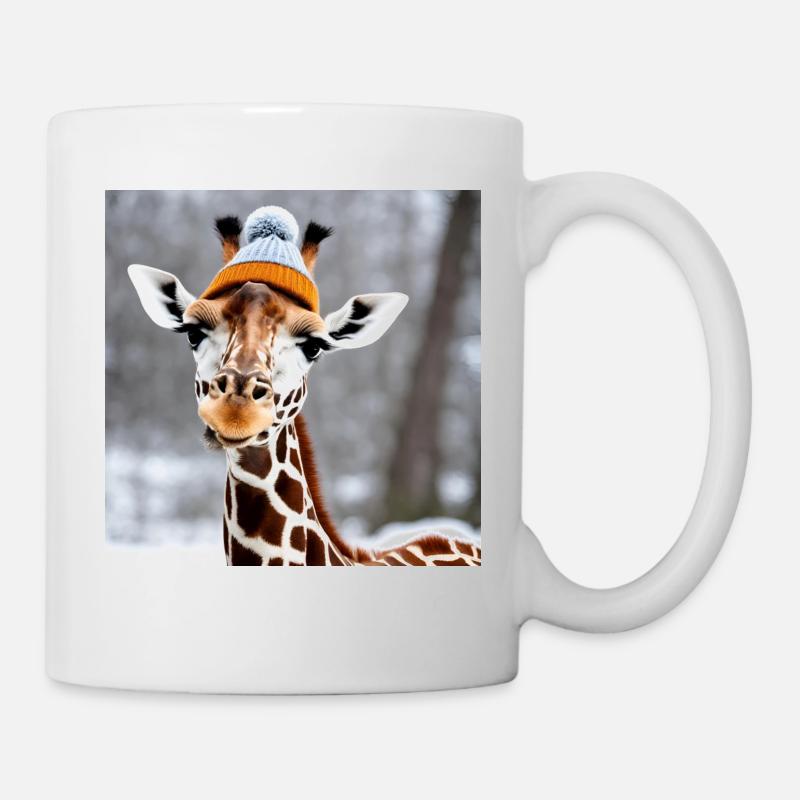 Die Winter-GIraffe - Tasse - Weiß