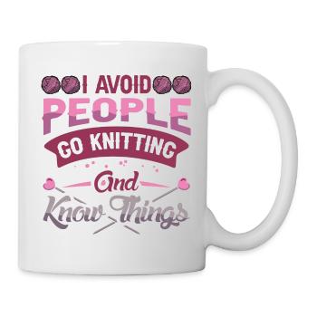 I avoid people go Knitting - Tasse - Weiß - Rechts