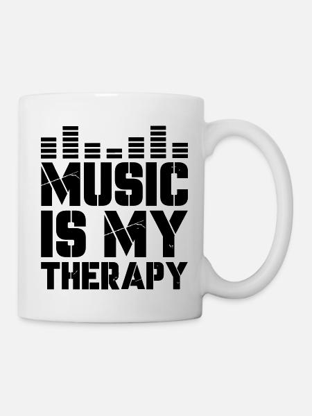 music is my therapy - Tasse - Weiß