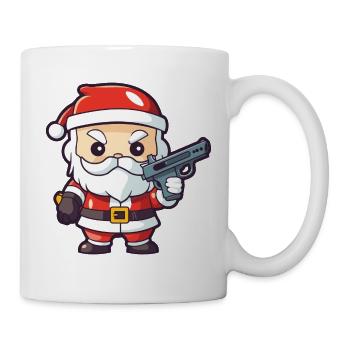 Santa Claus Gun Comic Christmas - Mug - white - Right