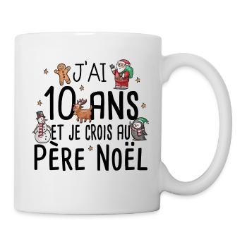 10 Ans Anniversaire Cadeau Père Noël Humour Enfant - Mug blanc - blanc - Droite