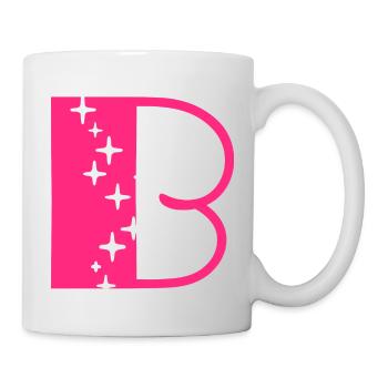 Buchstabe B Glitzer - Tasse - Weiß - Rechts
