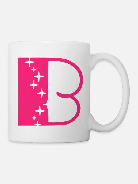 Buchstabe B Glitzer - Tasse - Weiß
