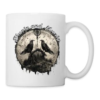 Le design viking de Hugin & Munin Raven Odin - Mug blanc - blanc - Droite