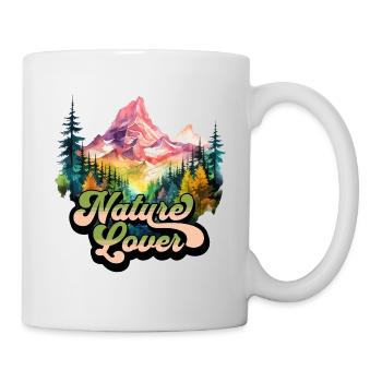Natur Abenteuer Wildnis Berge Wald Bäume Bunt - Tasse - Weiß - Rechts