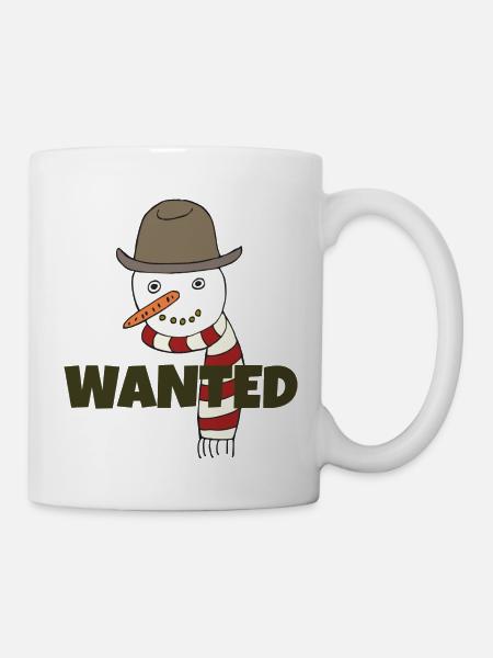 SCHNEEMANN WANTED - Tasse - Weiß
