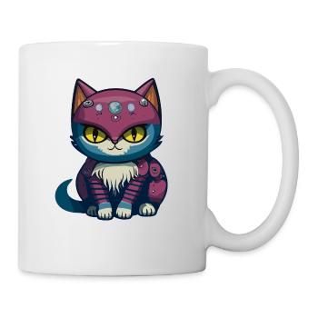 Cyberpunk Astrokatze - Tasse - Weiß - Rechts