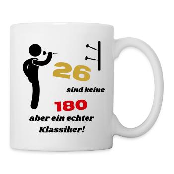 Darts 26 sind eine 180 aber ein echter Klassiker! - Tasse - Weiß - Rechts