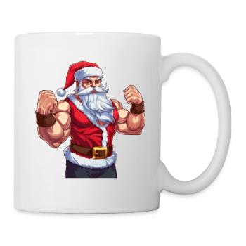 Bath Santa Claus Muscles Strong Christmas - Mug - white - Right