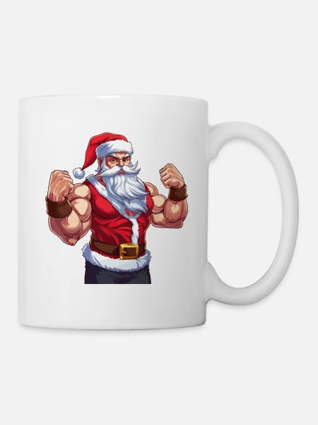 Bain Père Noël Muscles Fort Noël - Mug blanc - blanc