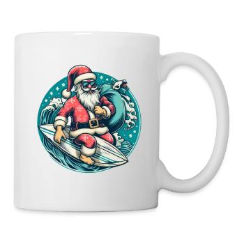 Surfing Santa Claus - Mug - white - Right