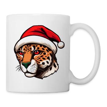 Gepard Porträt Weihnachten - Tasse - Weiß - Rechts