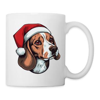 Beagle chien portrait Noël - Mug blanc - blanc - Droite