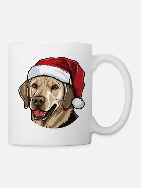 Labrador Hund Kopf Weihnachten Xmas - Tasse - Weiß
