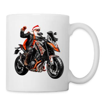 Père Noël Biker - Mug blanc - blanc - Droite