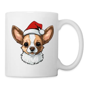Chihuahua Dog Head Christmas Portrait - Mug - white - Right