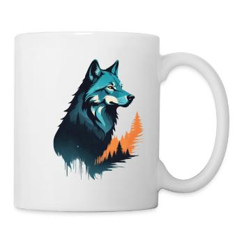Wolf im Wald - Tasse - Weiß - Rechts