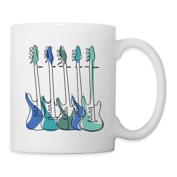 GUITARES ELECTRIQUES LINE ART - Mug blanc - blanc - Droite