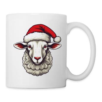 Sheep Head Lamb Christmas Portrait - Mug - white - Right