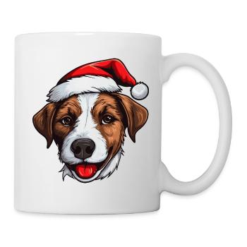 jack russel terrier Hund Weihnachten Kopf - Tasse - Weiß - Rechts