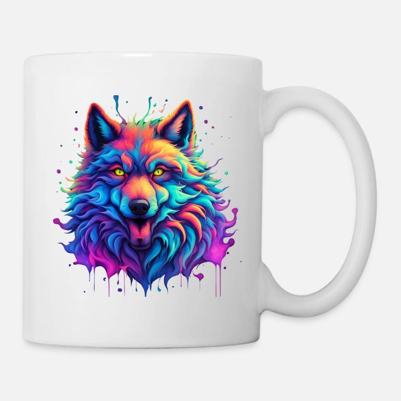 Loup Pop Art - Mug blanc - blanc