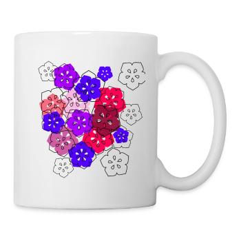 blumen,blume,pink,blüten, abstrakt, lila - Tasse - Weiß - Rechts