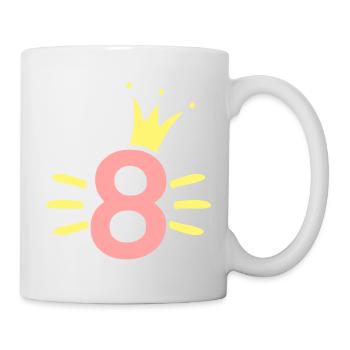 8. Geburtstag Krone - Tasse - Weiß - Rechts