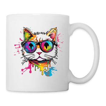 Cool Cat / Funny / Animal / Pet / Crazy - Mug - white - Right