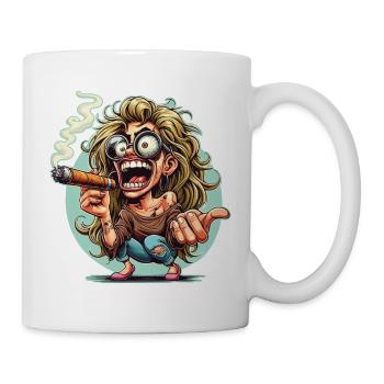 Crazy woman cigar - Mug - white - Right