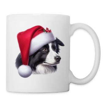 Border Collie Weihnachtsmann - Tasse - Weiß - Rechts