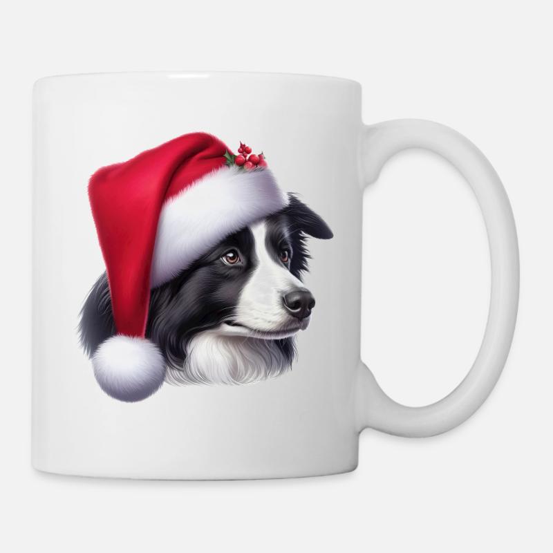 Père Noël Border Collie - Mug blanc - blanc