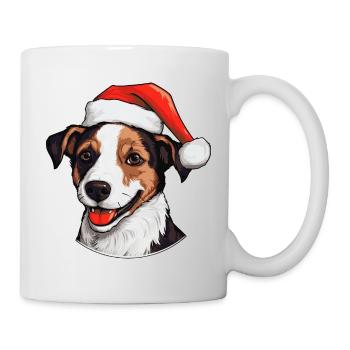jack russel terrier Hund Weihnachten Lustig Xmas - Tasse - Weiß - Rechts